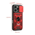 thumbnail image 4 of Elegant Choise Case with Screen Protectors for iPhone 16 Pro Max/16 Pro/16 Plus/16 Heavy Phone Cover with Ring Stand and Slide Camera Lens, Red, 4 of 15