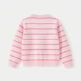 thumbnail image 4 of Edvintorg Button Up Cardigan for Girls Stripe Crewneck Long Sleeve Knit Sweater 2-8Years Uniform Sweaters Kids Clothes Girls, 4 of 6