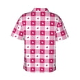 thumbnail image 3 of Daiia Plaid Heart Hawaiian Shirt for Men Gentle Cotton Regular Short Sleeve Casual-X-Large, 3 of 9
