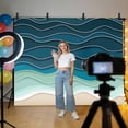 Blue Waves Backdrop for Photography,Fabric Photo Background Backdrop ...