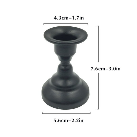 Black Retro Mini Candle Holder - Metal Craft, Dual Use, for Home Decor, Wedding, or Christmas Centerpiece