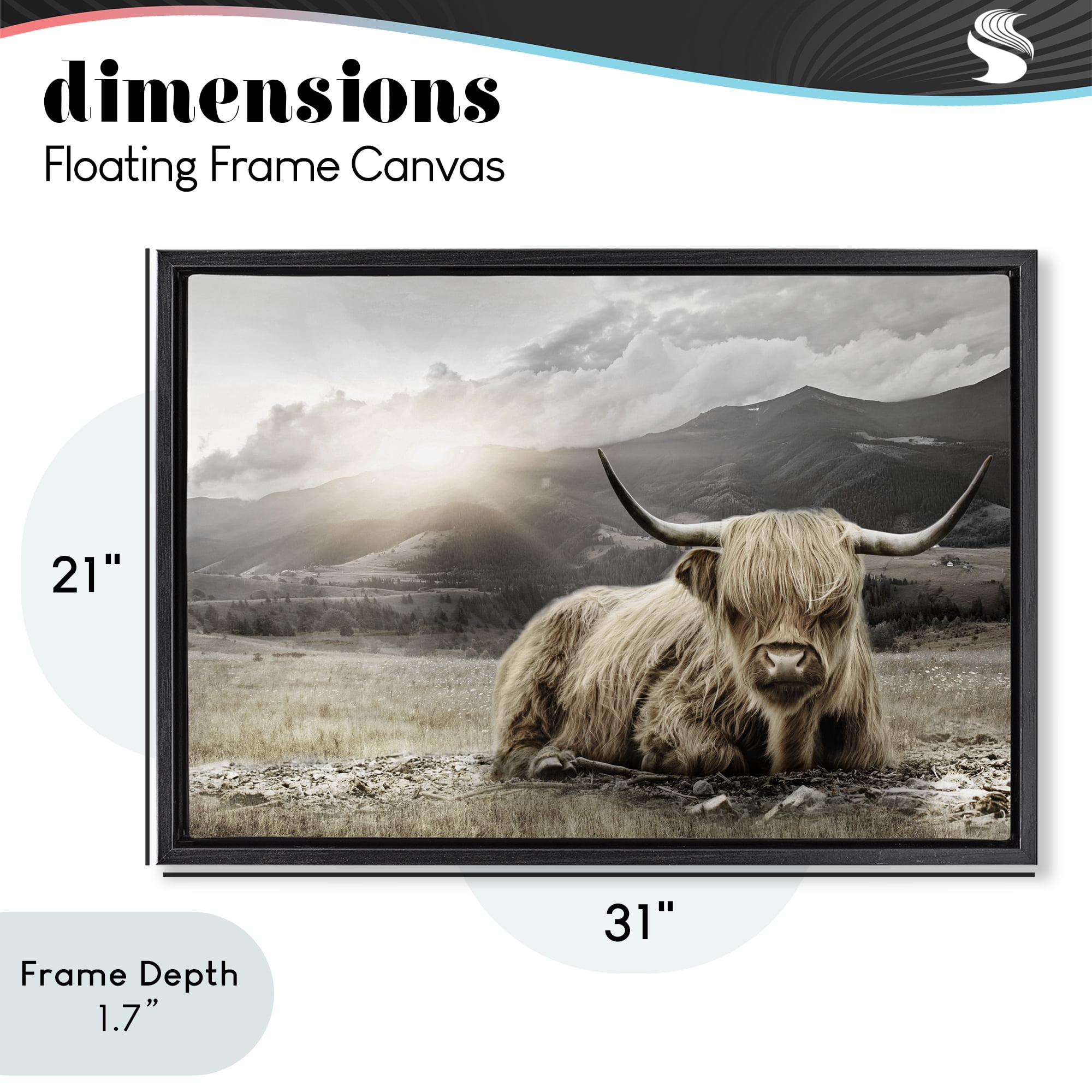Stupell Industries Cattle Resting in Morning Sun Black Framed Floater Canvas Wall Art, design by CAD Designs