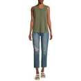 thumbnail image 5 of Time and Tru Women's Henley Tank Top with Fashion Raw Edge Detail, 5 of 5