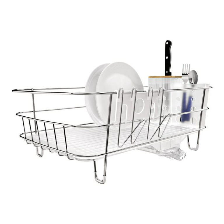 simplehuman Kitchen Slim Wire Frame Dish Rack With Removable Spout,  Stainless Steel 