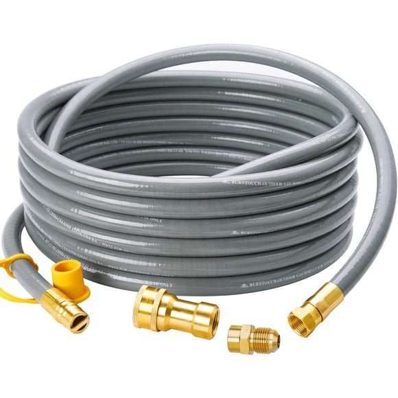 25 Feet 1/2 inch ID Natural Gas Grill Hose with Quick Connect Fittings, Natural Gas Line for Grill, Pizza Oven, Heater and More Low Pressure Appliance