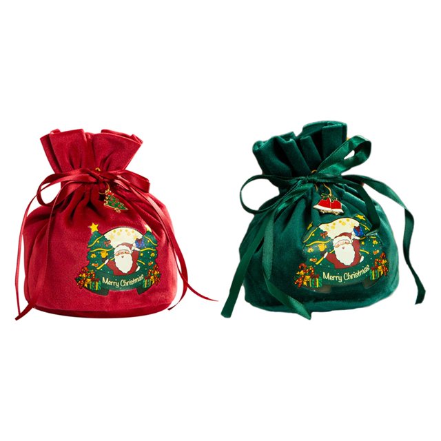 2 Bolsas de Regalo de Navidad con Cordones para Fiestas de año Nuevo. perfecl Bolsas de cordón