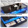 thumbnail image 2 of Blotout LED Black Coffee Table with 2 Storage Drawer, 43" Modern High Glossy Coffee Tables w/Open Display Shelf, Rectangle 2-Tier Center Table for Living Room(Black-43"), 2 of 9