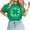Green#1, variant on St Patricks Day Shirt Women Short Sleeve Round Neck Loose Soft Printed Summer Tops