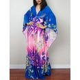 thumbnail image 2 of EDOLYNSA Maxi Kaftan Dresses for Women Moroccan Caftans With Batwing Sleeve Printed Lounge Dress, 2 of 7