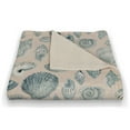 thumbnail image 3 of Creative Products Blue Multi Shell on Blush 50 x 60 Coral Fleece Blanket, 3 of 3