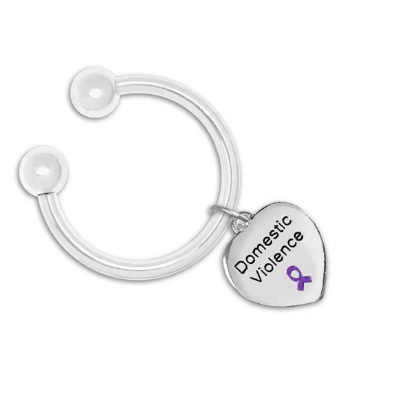 Domestic Violence Awareness Heart Keychains