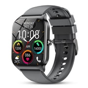 Smart Watch Fits for Android and IPhone, 1.85 inch Fitness Tracker, Men Women's Smartwatch with Answer/Make Calls/112+ Sports Modes/Message Reminder, IP68 Waterproof, for Gift Black