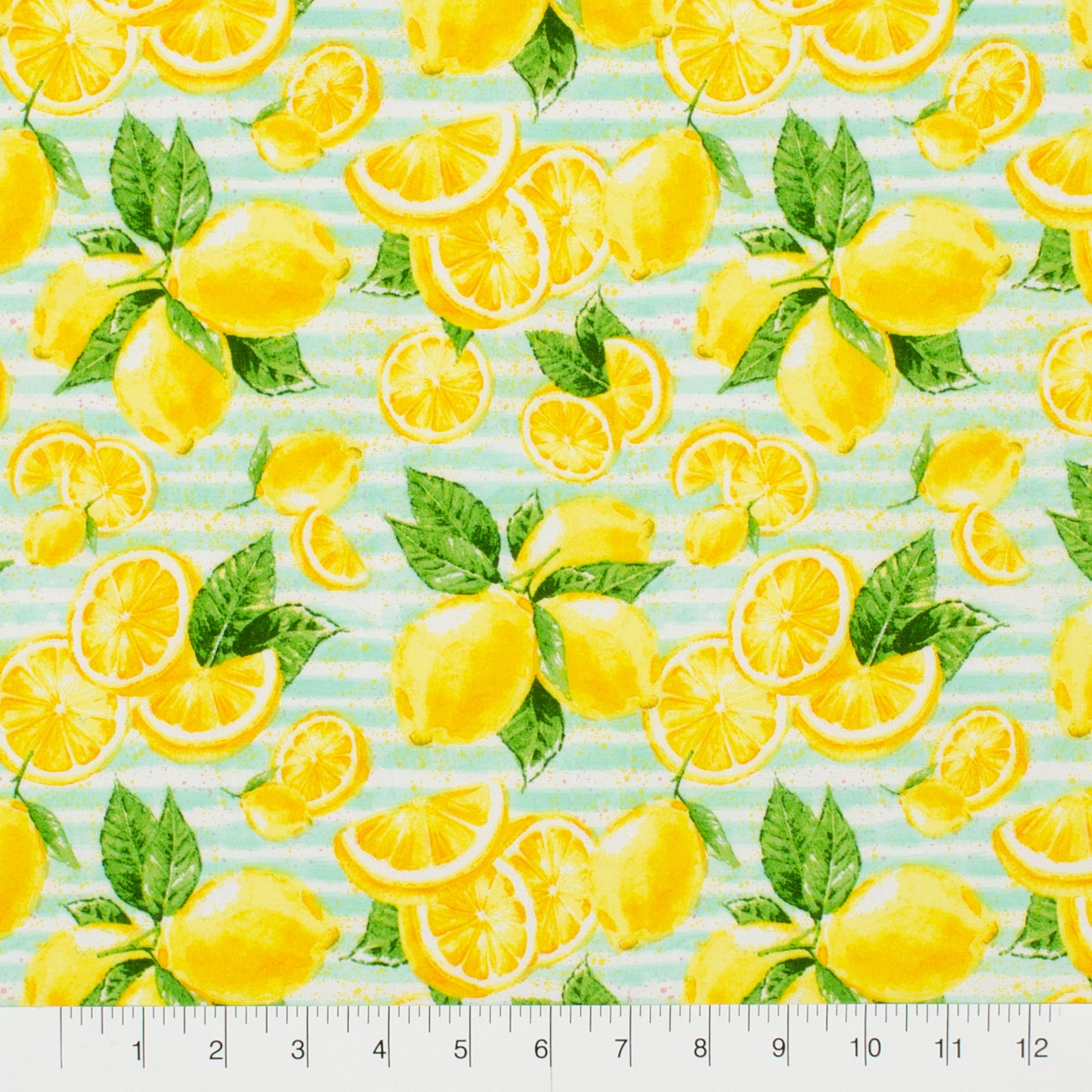 Create It 18"x21" Cotton Lemons Precut Sewing & Craft Fabric, Green 10 Pieces
