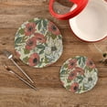 thumbnail image 2 of Pot Holders Trivets Set Pure Cotton Potholders Set, Set of 2, Peonies Pattern Hot Pot Trivets One 9.45 Inch and One 7 Inch for Kitchen Pans Bowl Teapot, 2 of 7