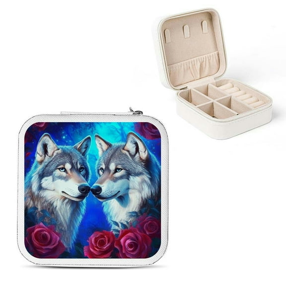 ZFLMY Mini Travel Jewelry Box for Rings Necklaces Earrings Keeper White