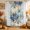 Blue, Aqua, Beige, variant on Thanksgiving Coastal Shower Curtain, Waterproof Shower Curtains for Bathroom, Blue White Pumpkin Starfish Coral Check Washable Fabric Bathtub Curtain Set Bath Decor with 12 Hooks Standard 72"x72"