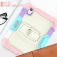 thumbnail image 4 of iPad Mini 6 Case 2021 8.3-inch, Dual Layer Shockproof Heavy Duty Rugged Hybrid Kickstand Protective Cover with Shoulder Strap & Pencil Holder, Colorful Pink, 4 of 9