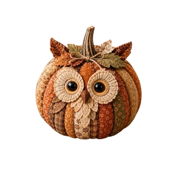 DIY Animal Pumpkin Sewing Kit,Harvest Fabric Animal Pumpkin Craft Set for Adults Beginners,Autumn Thanksgiving Home Ornament Craft Kit,Hand Sewing Decor(D)