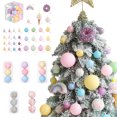 thumbnail image 2 of 3/46 piezas/caja de bolas navideñas de colores macarrones, bolas de espuma para helado, donas, pasteles, bolas de arcoíris para árbol de Navidad, adornos colgantes, decoración de Año Nuevo, 2 of 5