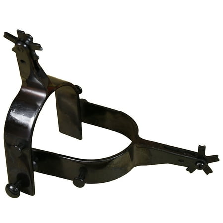 HILASON BLACK STEEL RODEO BULL SPURS 22-1/2 DEG SHANK