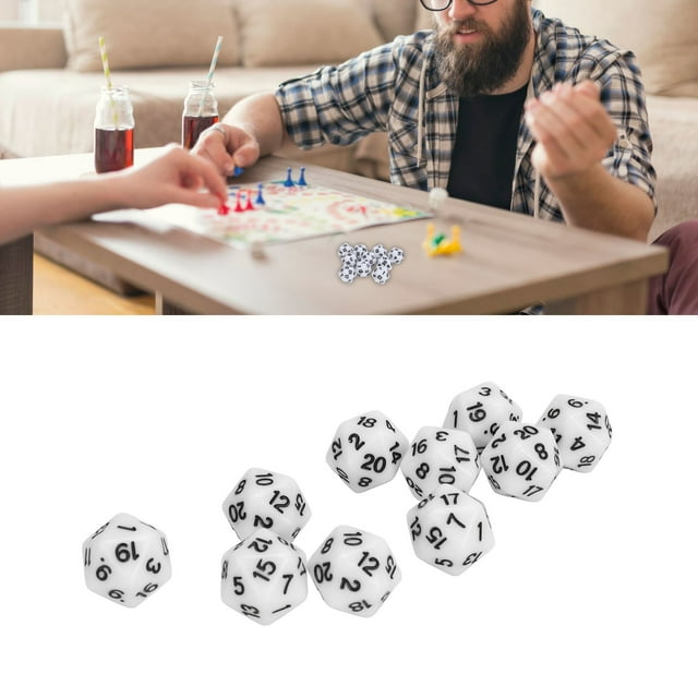 10PCS Lightweight and Portable Plastic Polyhedral Set with Clear Numbers, Durable Material, Great for Role Playing and Table Games