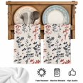 thumbnail image 5 of Grey Red Botanical Kitchen Towels Set of 4, Rustic Country Spring Floral Summer Leaf Absorbent Dish Towels for Kitchen, Microfiber Hand Towel, Quick Drying Tea Towel for Cleaning Dishcloths, 5 of 7