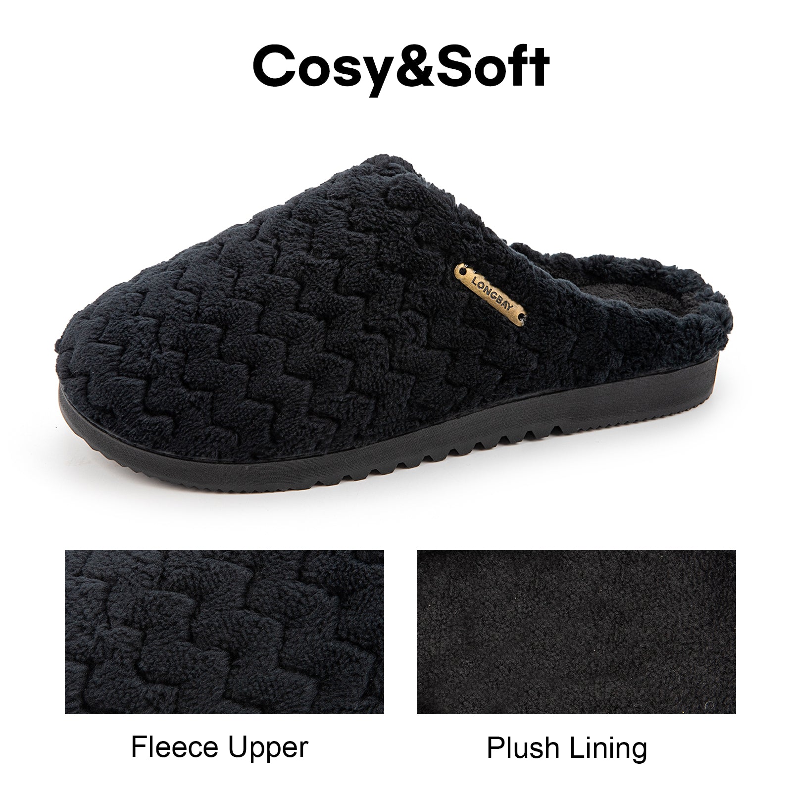 LongBay Women's Soft Flannel Memory Foam House Slippers photo 3