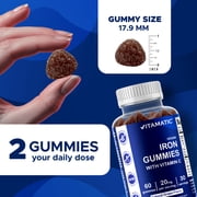 3 Pack Vitamatic Iron Gummies Supplement for Women & Men - 20mg Serving - 60 Vegan Gummies - Great Tasting Iron Gummy Vitamins with Vitamin C (Total 180 Gummies)