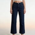 thumbnail image 6 of FRSASU Jeans for Women High Waisted Denim Trousers Bootcut Slim Fit Retro Straight Vintage Flare Leg Pants Dark Blue, 6 of 6