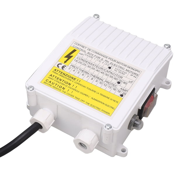 Deep Well Pump Control Box ABS Shell Submersible Pump Controller Thick Durable for Home