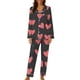 thumbnail image 4 of TaTaai Women's Valentine's Day Printed Lapel Loungewear Set, Long Sleeve Top and Pants Pajama Outfit, Casual Sleepwear Gift, 4 of 5