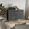 thumbnail image 2 of Lulive Dresser for Bedroom 10 Drawer Bedroom TV Stand with Power Outlet, Entertainment Center Chest of Drawers, Long Fabric Dresser for Living Room Save Space Grey, 2 of 7