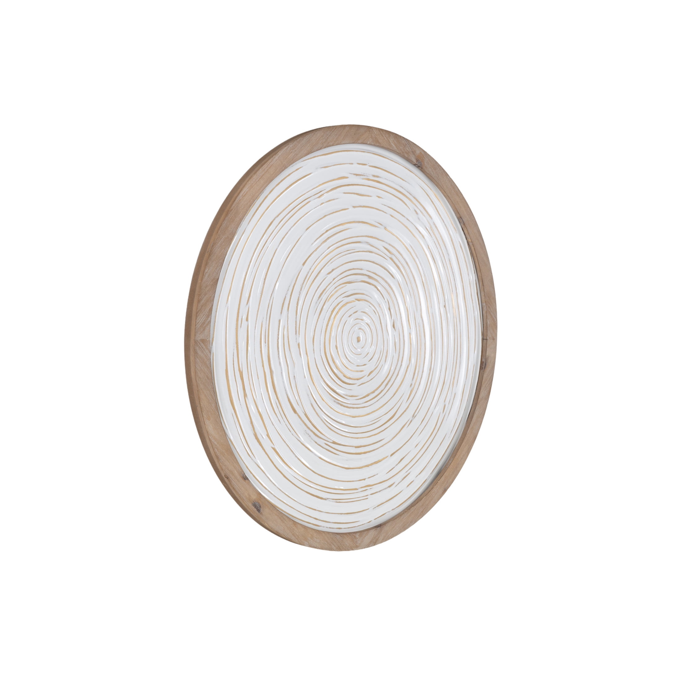 DecMode Brown Metal Handmade Starburst Wall Decor with White Swirl Center