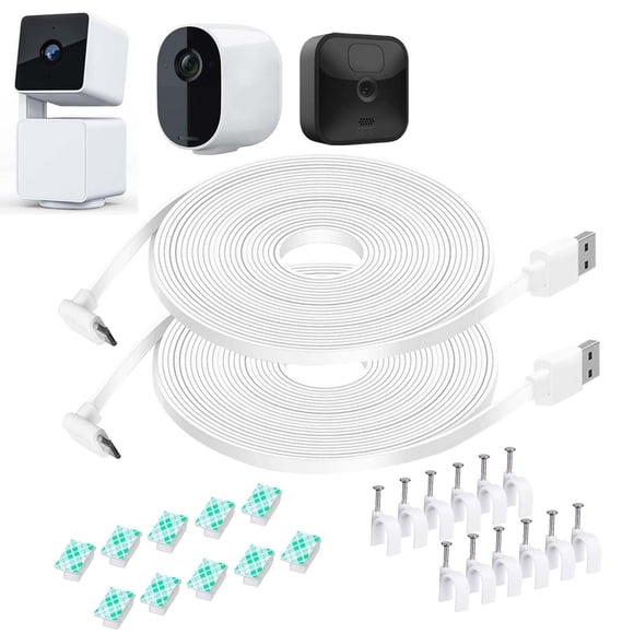 Extensión de cable de alimentación DIANMU para Wyze Cam Pan V3, 26 pies, paquete de 2