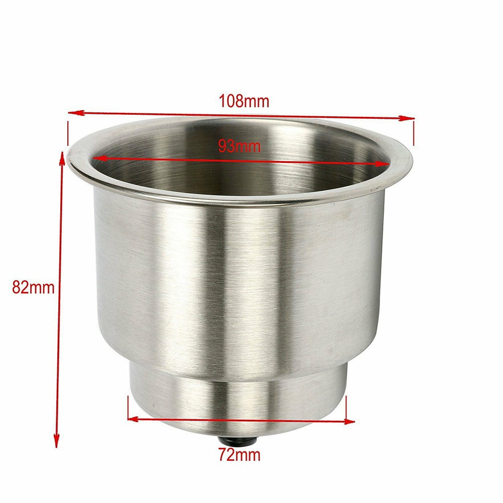 4Pack DasMorine Stainless Steel Cup Drink Holder With Drain for Marine Boat RV Camper 