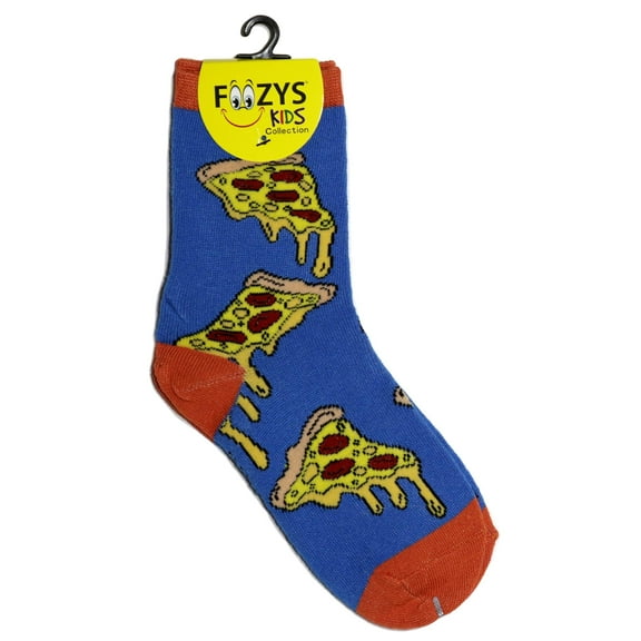 Foozys Kids Boys Fun Pizza - Crazy Funny Cool Colorful Crew Socks