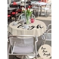 thumbnail image 5 of Outdoor Tablecloth with Umbrella Hole for Patio/Picnic/Party/Camping, Vintage Farmhouse Waterproof Table Cloth Round Cover Washable, Rustic Floral Pattern Minimalist Beige (Dia 60"), 5 of 9
