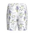 thumbnail image 2 of Lsque Lavender Flowers Mens Sleep Pajama Shorts,Short Pajama Pants, Cotton Ultra-Soft Knit-Small, 2 of 9
