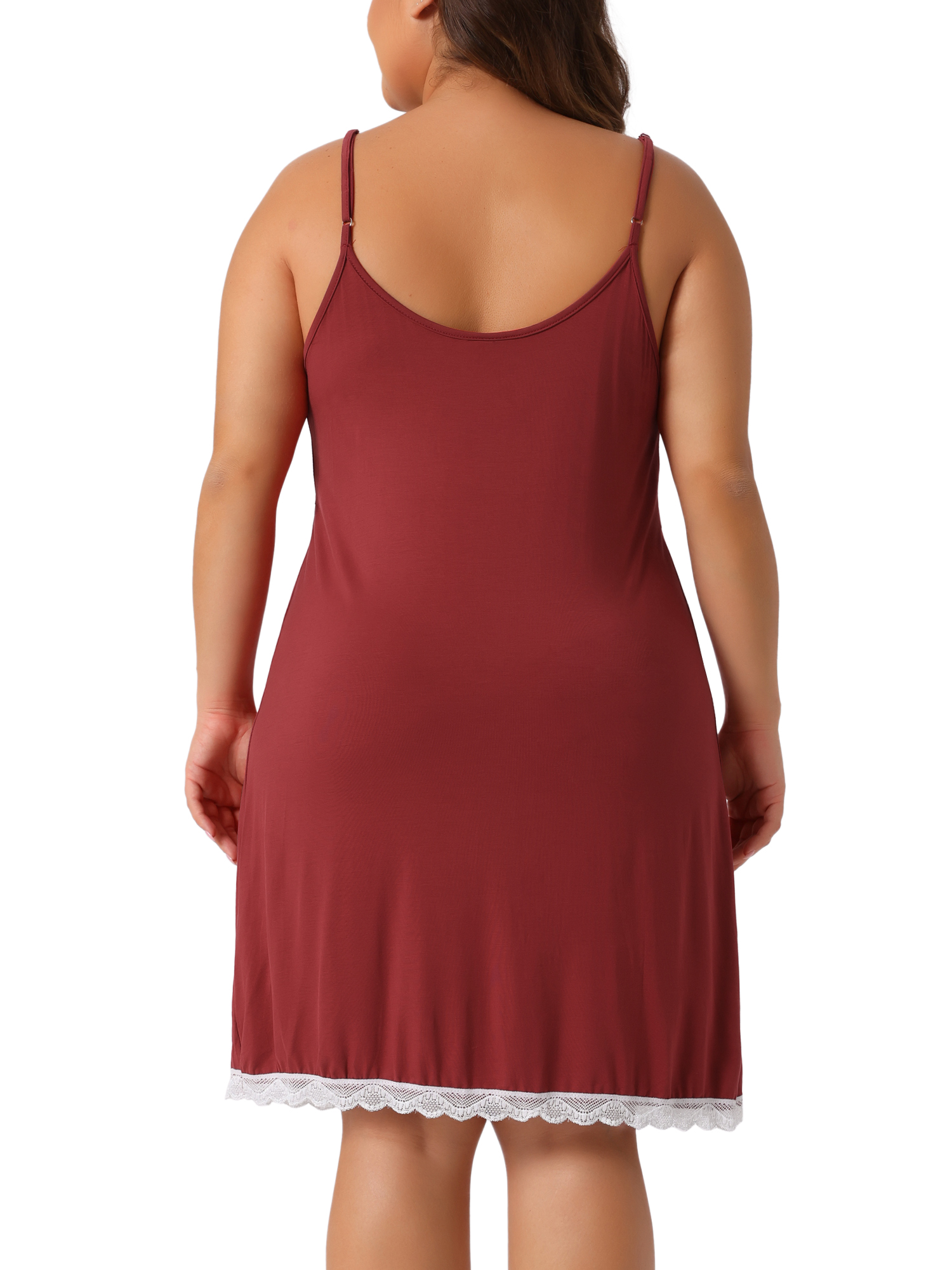 DARING DIVA Women's Plus Lace Strap Babydoll Chemise Nightgown 4X Red