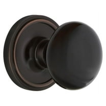 Nostalgic Warehouse Clablk_Dp_Nk Black Porcelain Dummy Door Knob Set - Bronze