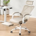 thumbnail image 5 of BISHE Ergonomic Office Chair with Footrest & Adjustable Headrest, Reclining Computer Chair with Customizable Lumbar Support, Breathable Mesh Back & Seat, 360° Swivel Wheels, Khaki, 5 of 8