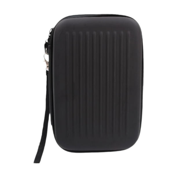 Estuche rígido de viaje de PU con 6 ranuras, forro de terciopelo con cremallera profesional para organizador de metal o portátil.