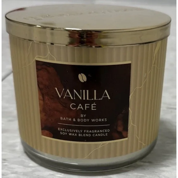Bath & Body Works 3 Wick Candle Vanilla Cafe