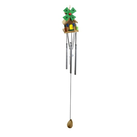 

fvwitlyh Harmonic Wind Chime Outdoor Creative Log Cabin Wind Chimes Student Bedroom Color Wooden Room Pastorals Pendant Memorial Gift for Loss of Father