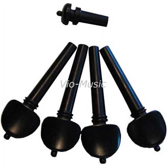 5 Pcs! Violin Pegs and End Pin, Ebony, 4/4