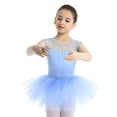 thumbnail image 6 of iiniim Kids Girls Ballet Leotard Dancewear Sleeveless Mesh Splice Layered Tulle Tutu Dress Gymnastics Dance Skirt, 6 of 7