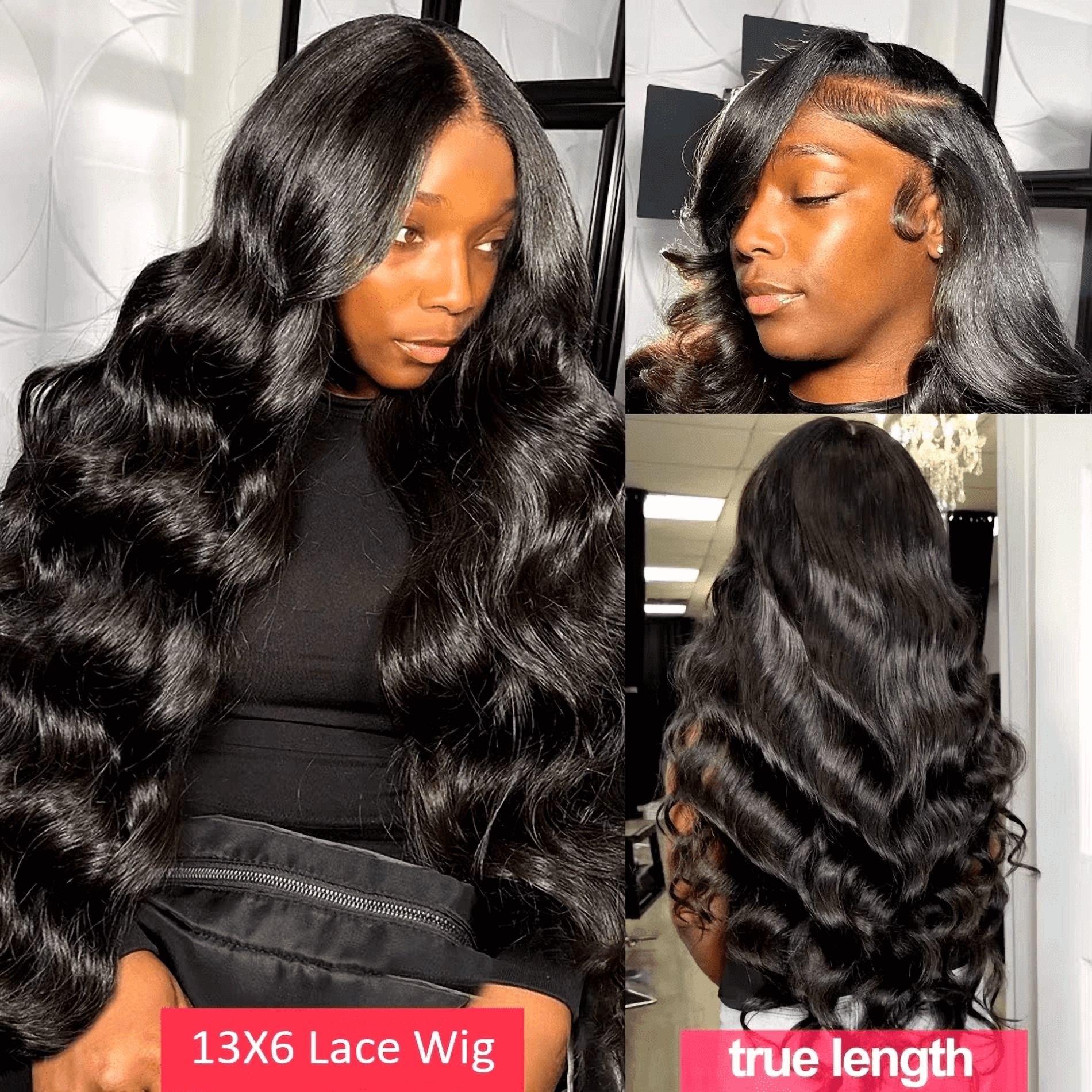 HD Body Wave Lace Frontal Wig13x6 Transparent Lace Front Human Hair Wigs For Women Pre Plucked Frontal Wig With Baby Hair Natural Hairline Glueless Brazilian Virgin Human Hair Lace Frontal Wig 36inch