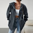 thumbnail image 1 of Abrigo Sudadera básica para mujer Estilo casual Sudadera con capucha con bolsillos Traje diario Cgtredaw Gris L para Mujer, 1 of 1