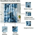 thumbnail image 3 of Blue Gold Marble Shower Curtain Set, Abstract Marbled Shower Curtains for Bathroom Décor with 12 Metal Hooks, Luxury Modern Waterproof Bath Accessories, 72 x 72, 3 of 6