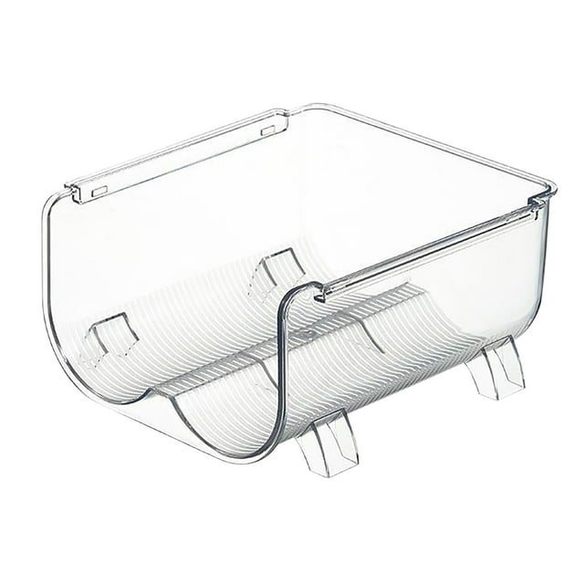 Organizador de botellas de agua transparente, apilable y ahorrador de espacio, soporte para tazas de vacío, 2 rejillas